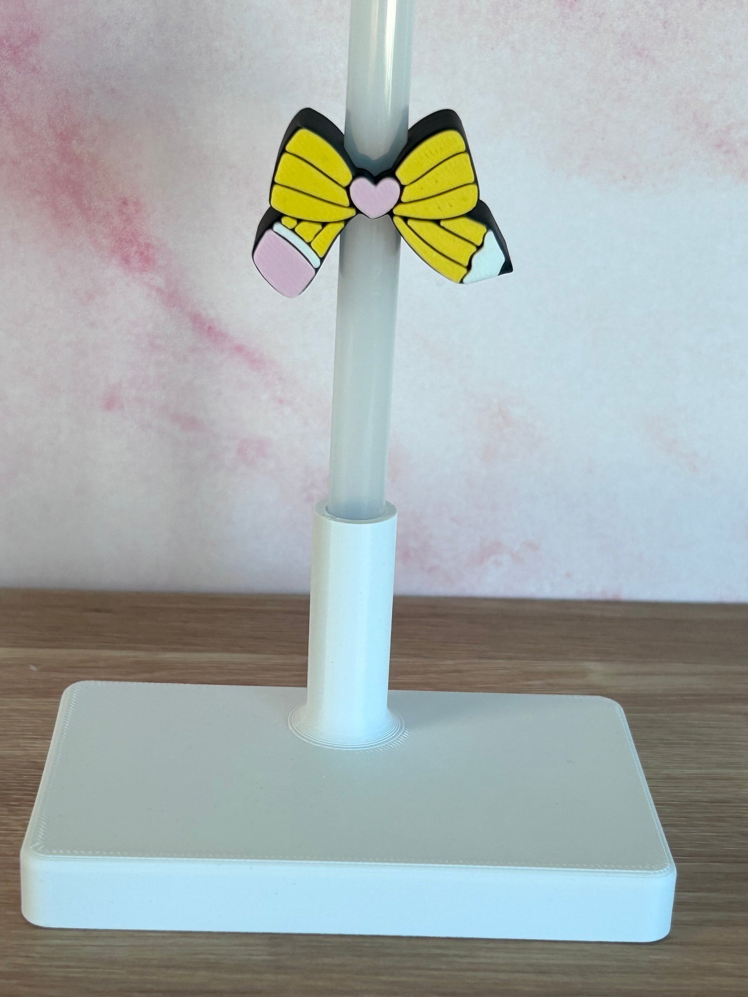 Pencil Bow Straw Topper