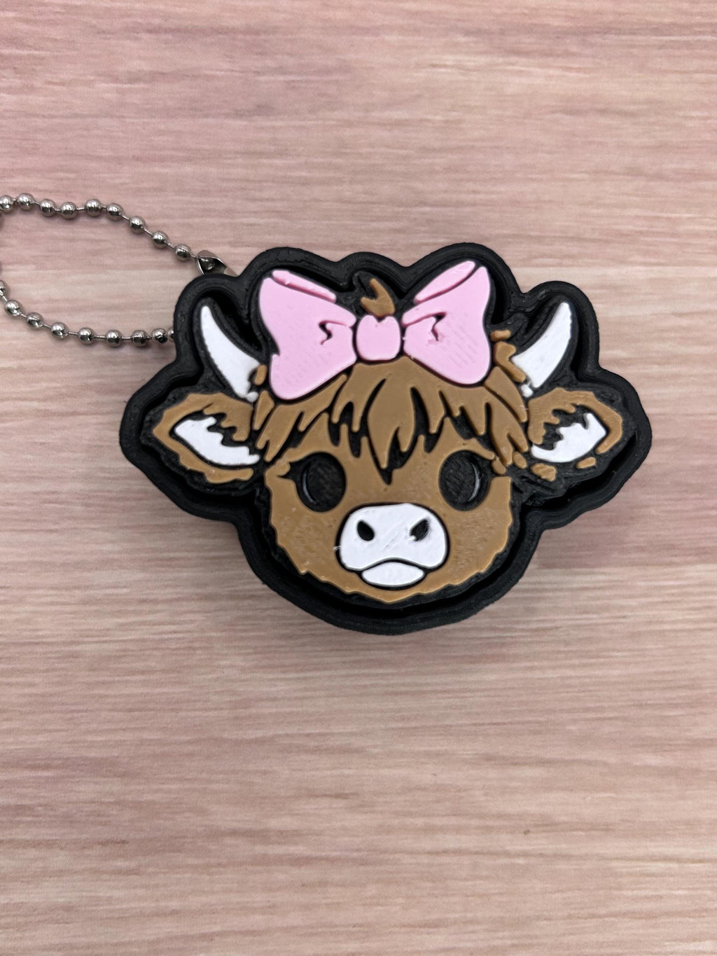 Highland Cow Fidget Clicker Keychain, Sensory Desk Toy, Cow Lover Gift