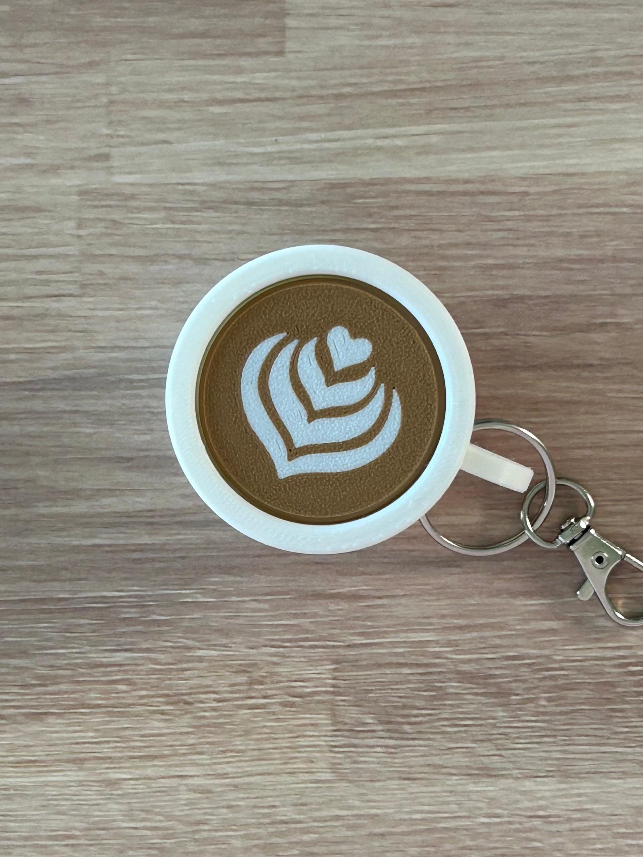 Latte Fidget Clicker Keychain, Coffee Sensory Toy, Desk Fidget, Coffee Lover Gift