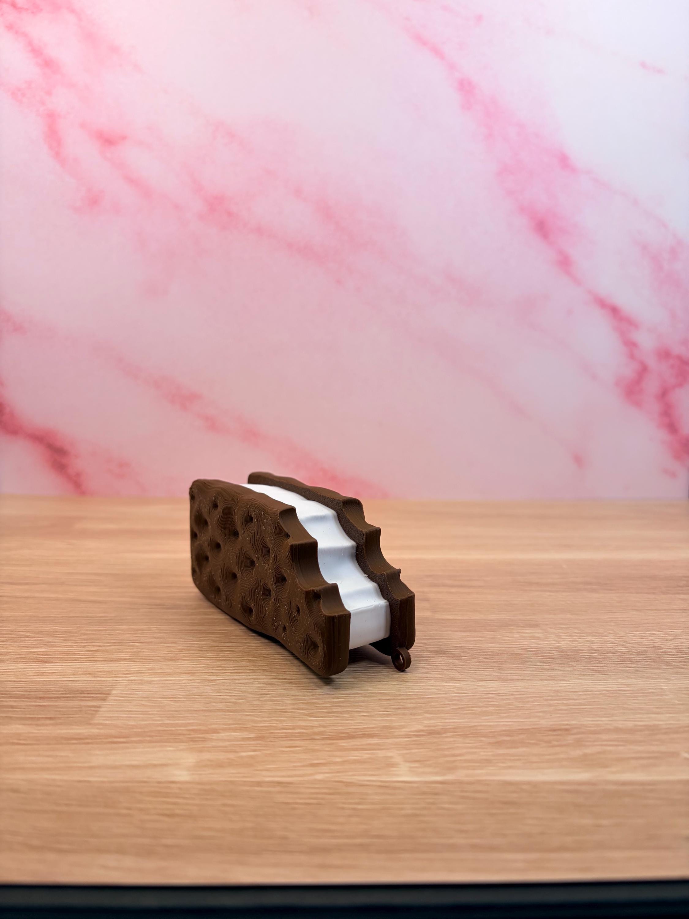 Ice Cream Sandwich Clicker Keychain | Double Click Fidget Toy | Food Fidget | Sensory Clicker | Cute Dessert Keychain