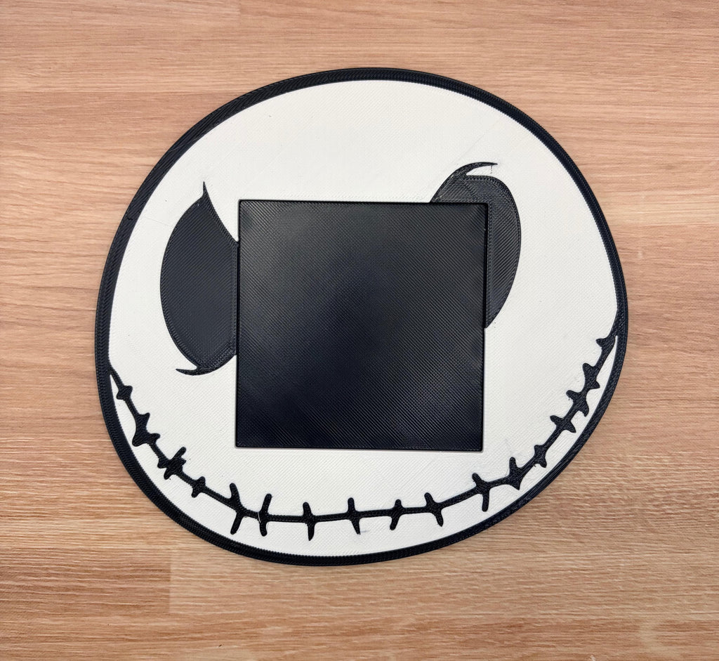 Spooky Skeleton Sticky Note Holder, Halloween Desk Accessory, Stitched Smile, Gothic Office Gift