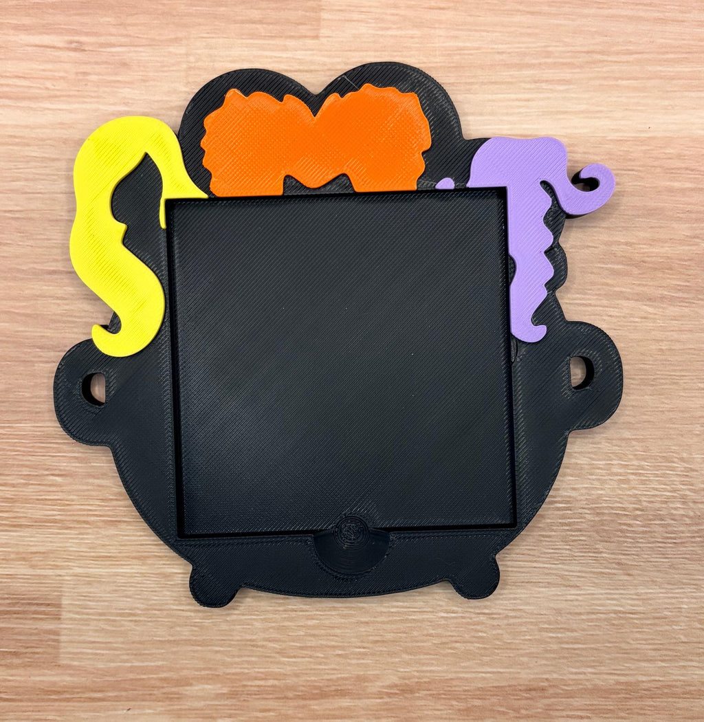 Witch Sisters Sticky Note Holder, Halloween Desk Accessory, Spooky Teacher Gift, Cauldron Decor