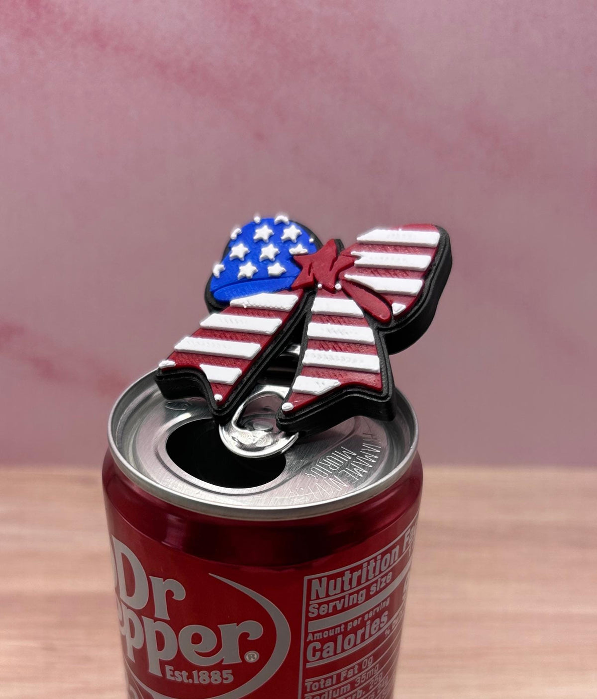 American Flag Bow Can Tab Opener Keychain, Patriotic Gift, Cute Soda Can Opener