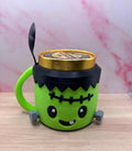 Frankenstein Ice Cream Pint Holder with Spoon Slot, Halloween Dessert Cozy, Spooky Gift