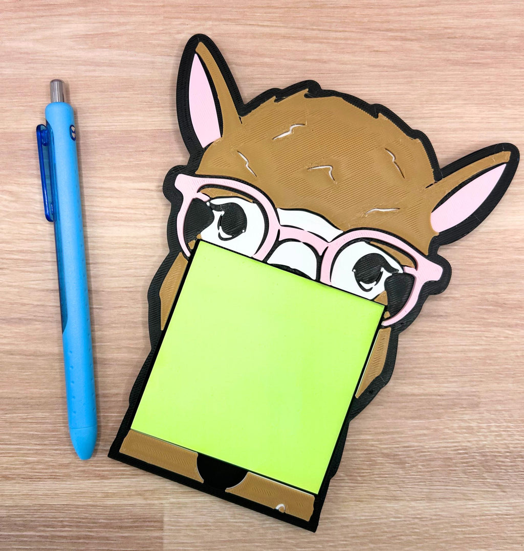 Llama Sticky Note Holder, Cute Desk Organizer, Llama Lover Gift