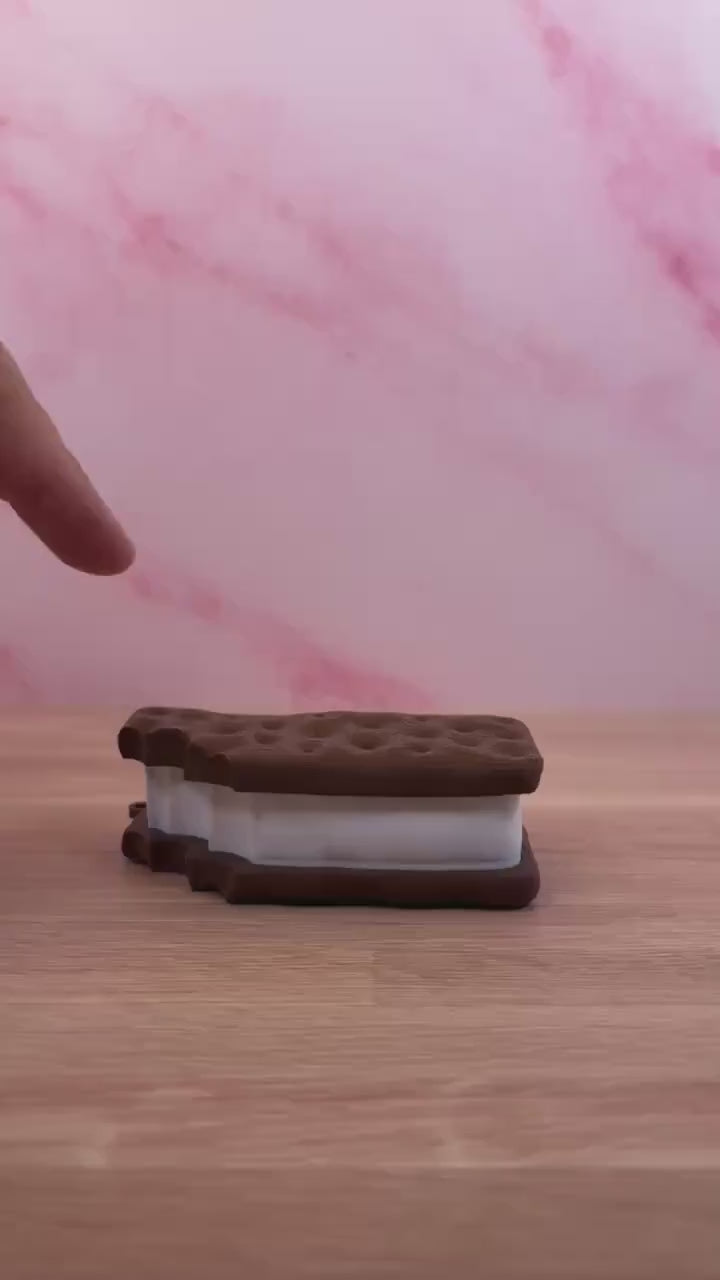 Ice Cream Sandwich Clicker Keychain | Double Click Fidget Toy | Food Fidget | Sensory Clicker | Cute Dessert Keychain